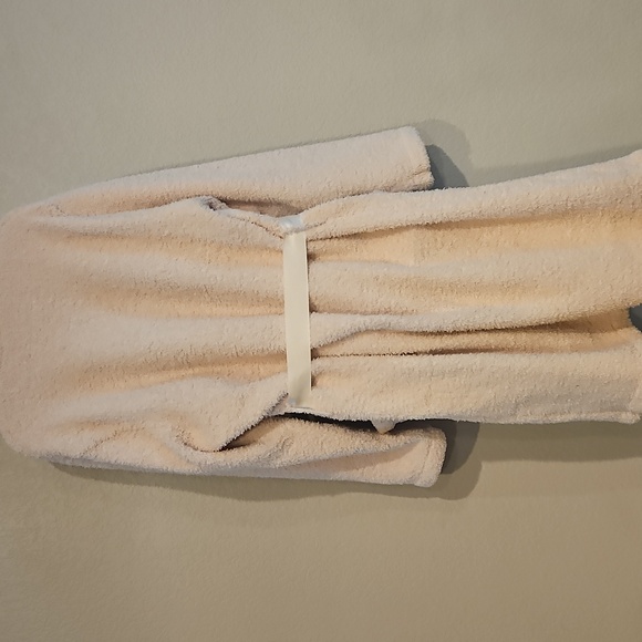 Pottery Barn | Women's Sherpa Teddy Cream Lt. Pink Pockets Loungewear Robe Sz L - Picture 5 of 10